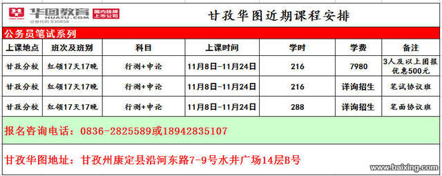 甘孜华图2016年下半年公务员培训班11月8日上课